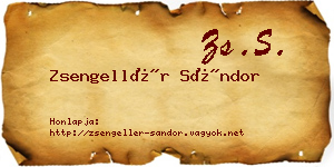Zsengellér Sándor névjegykártya